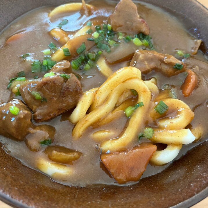 残ったカレーでカレーうどん